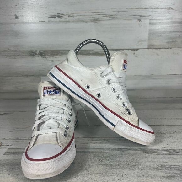 Converse Womens All Star‎ Ox Low Casual Sneaker Optical White Stripes Size 6.5 - Picture 6 of 8